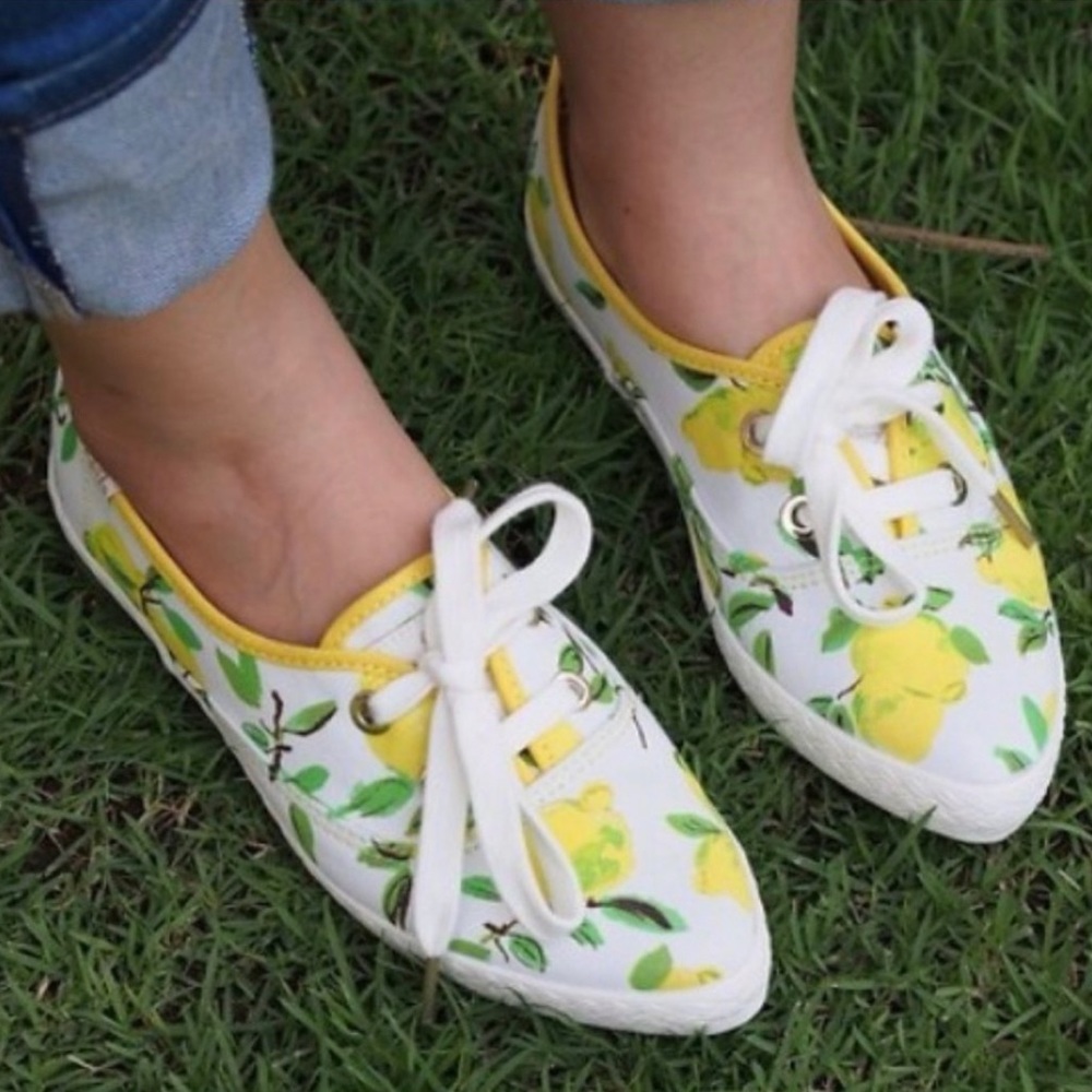 Kate Spade For Keds Lemon Print Pointed Toe Sneak… - image 1